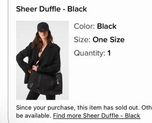 Alo sheer duffle bag