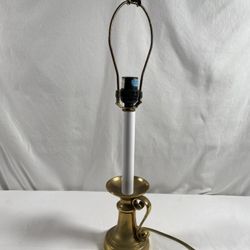 Vintage Brass Candlestick Finger Loop Handle Table Lamp #750523