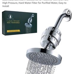 EverGreen+Maker Filtered Shower Head - Apartment Essentials, Bathroom Accessories for Healthier Skin and Hair, High Pressure, Hard Water Filter for Pu