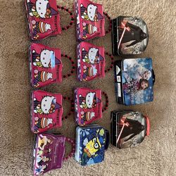 Kid Lunch Boxes With Hello Kitty, Star Wars, Frozen, Sponge Bob, And Princess 