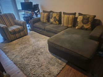 Sofa Chaise and Matching Chair