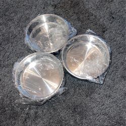 Three Stainless Steel Food Bowls For Animals 