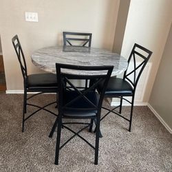 Marble 5 Piece Dining Set 