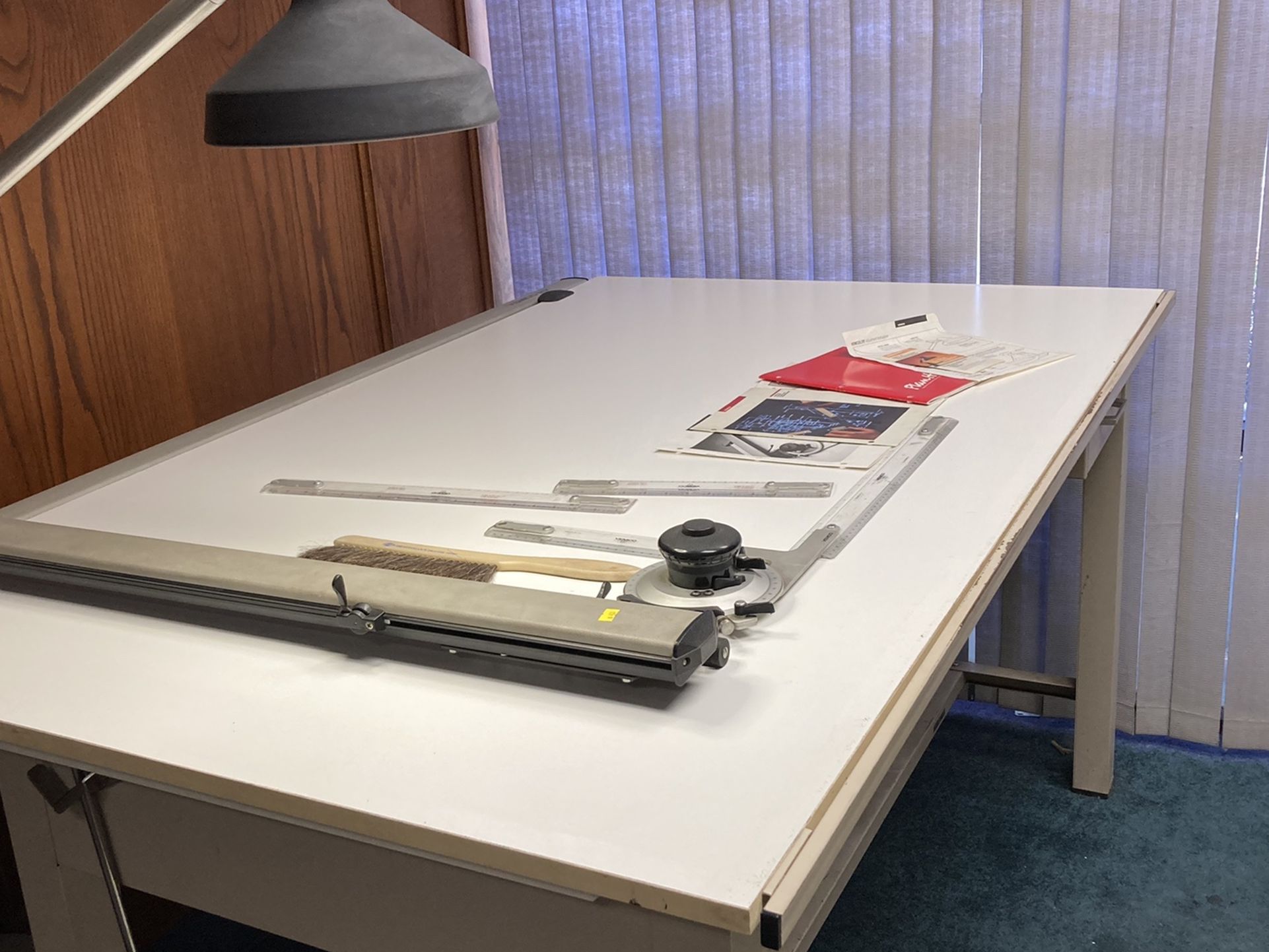 72x43.5 Drafting Table, Drafting Machine Machine And Drafting Light