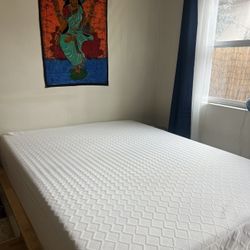 Lightly used memory foam 11 inch Queen mattress and 10 inch platform with drawers- BEST SLEEP