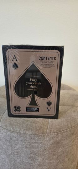 Brand New Card, Chips Poker Set. Two Sets of Cards, Dealer Button, Big, Small Blind Button,100 Chips