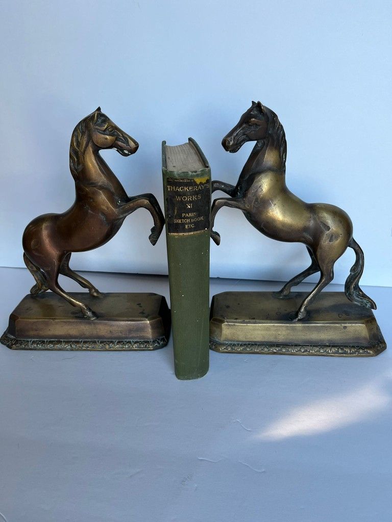 Vintage Brass Horse Book End