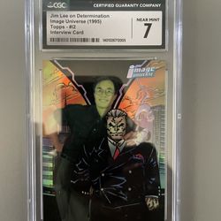 1995 Image Universe Jim Lee Interview Card CGC Graded 7