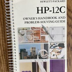 Vintage 1983 HP-12C Calculator Owner’s Handbook And Problem Solving Guide Manual.  