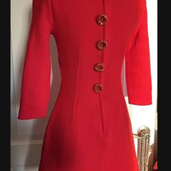 Dolce & Gabbana Red Button Dress Size 42 Small.   Bottom seam is coming undone, but it’s a quick fix for somebody that has the time !!