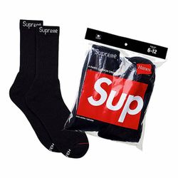 Supreme x Hanes Crew Socks 4-Pack Black