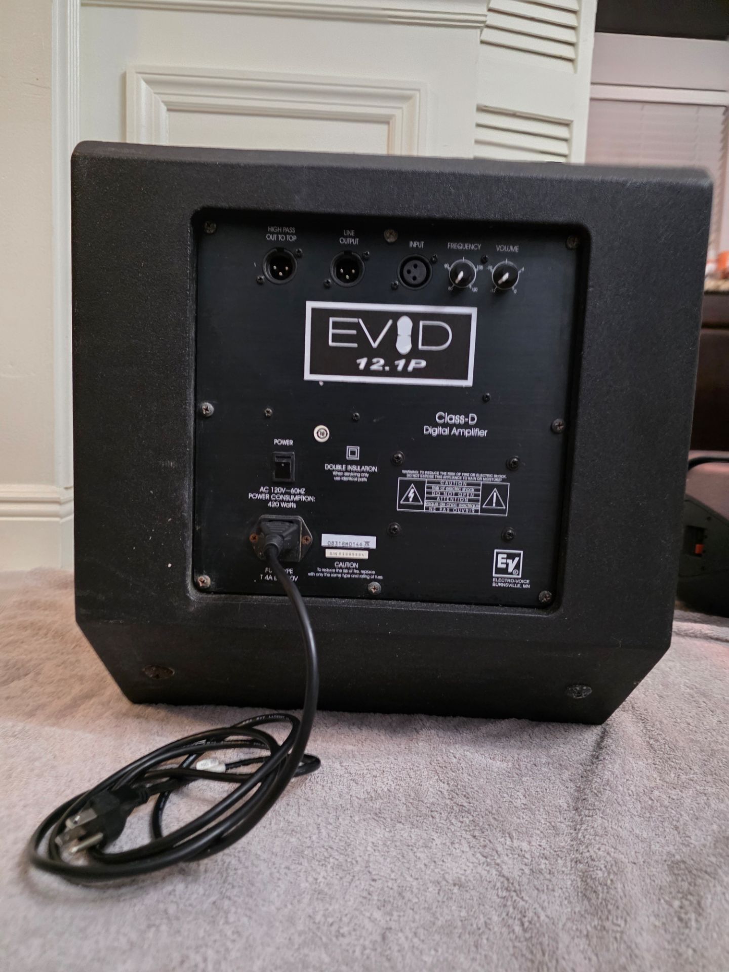 Electro-Voice (EV) EVID12.1P 650W 12" Active Subwoofer and Electro-Voice (EV) EVID3.2W 300W 3.5" 2‑Way Passive Speaker