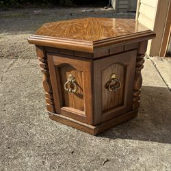 hexagon end table cabinet