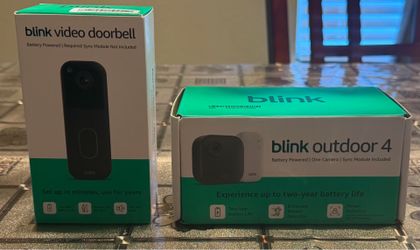 Blink Video Doorbell + Outdoor 4 – Wireless smart security cameras, head-to-toe HD view, two-year battery life. Sync Module Core included – 1 camera s