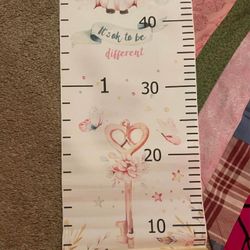 Kids Hanging Growth Chart - Canvas Unicorn Theme