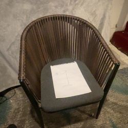 Modern Outdoor Chairs (Set of 2) – Metal Frame + Cushions