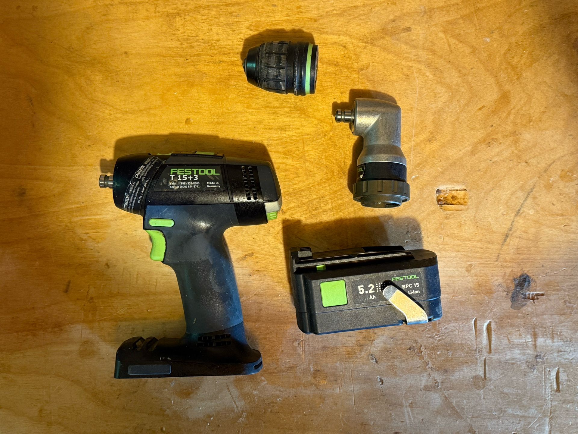 Festool T15+3 drill & Battery BPC15 5.2Ah