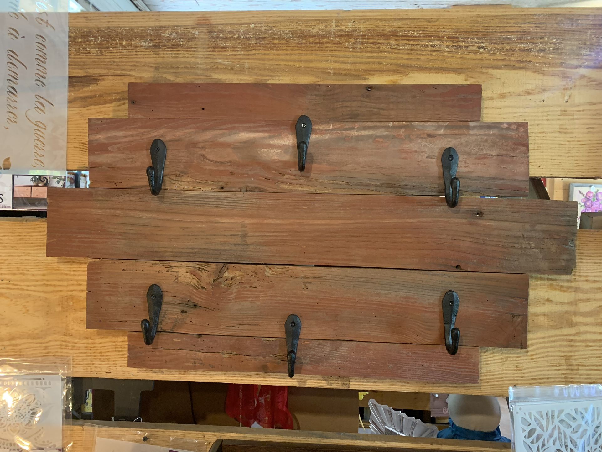 Handmade Recycled Wood Hat Rack