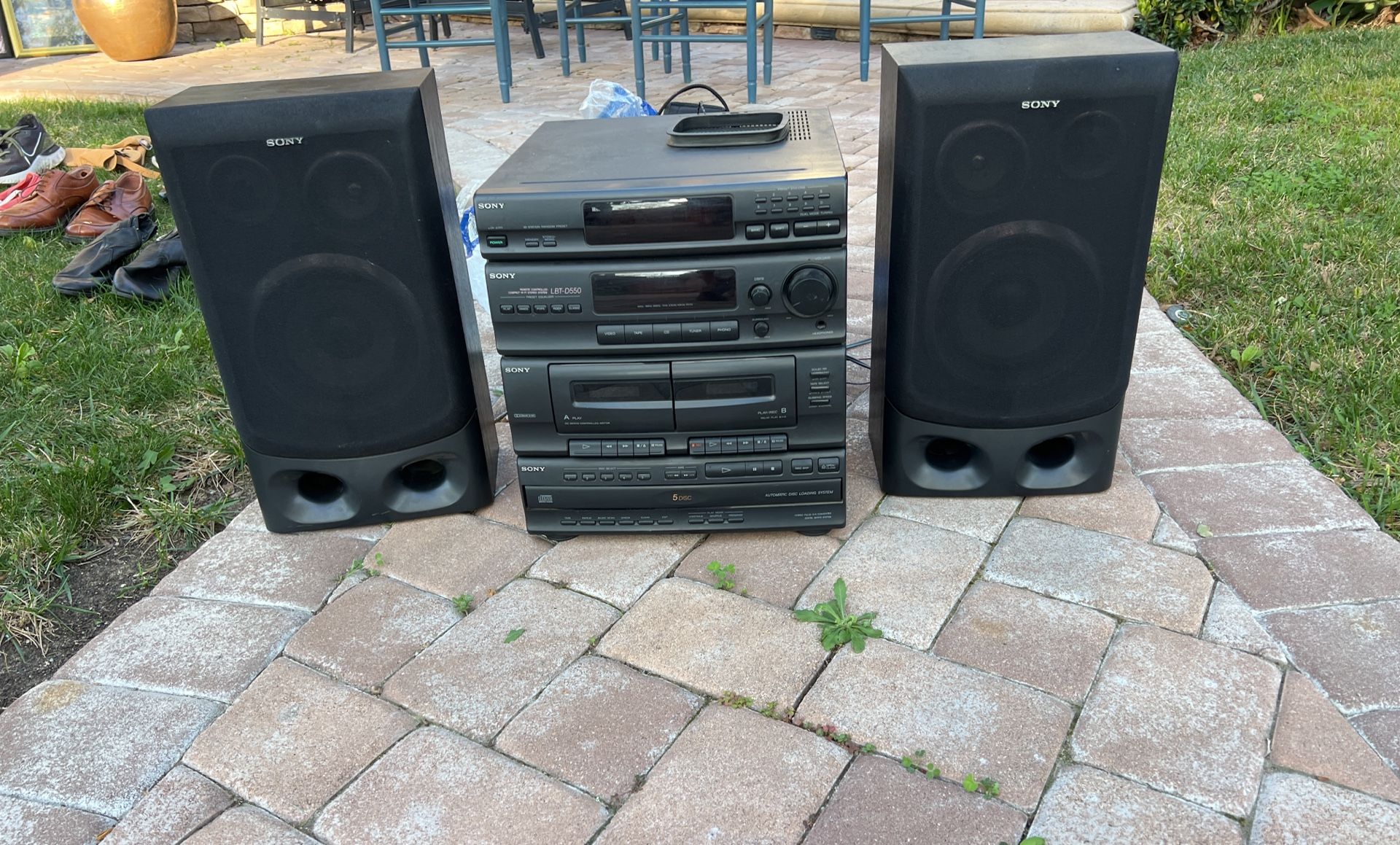 Sony Receiver / Stereo System Receiver and Two Speakers 