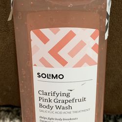 Solimo Clarifying Pink Grapefruit Body Wash Acne Treatment 8.5 Fl Oz Dermatologist Tested