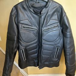 LEATHER MOTORCYCLE JACKET W/ARMOR