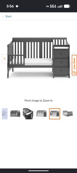 Gray baby/toddler/ regular bed