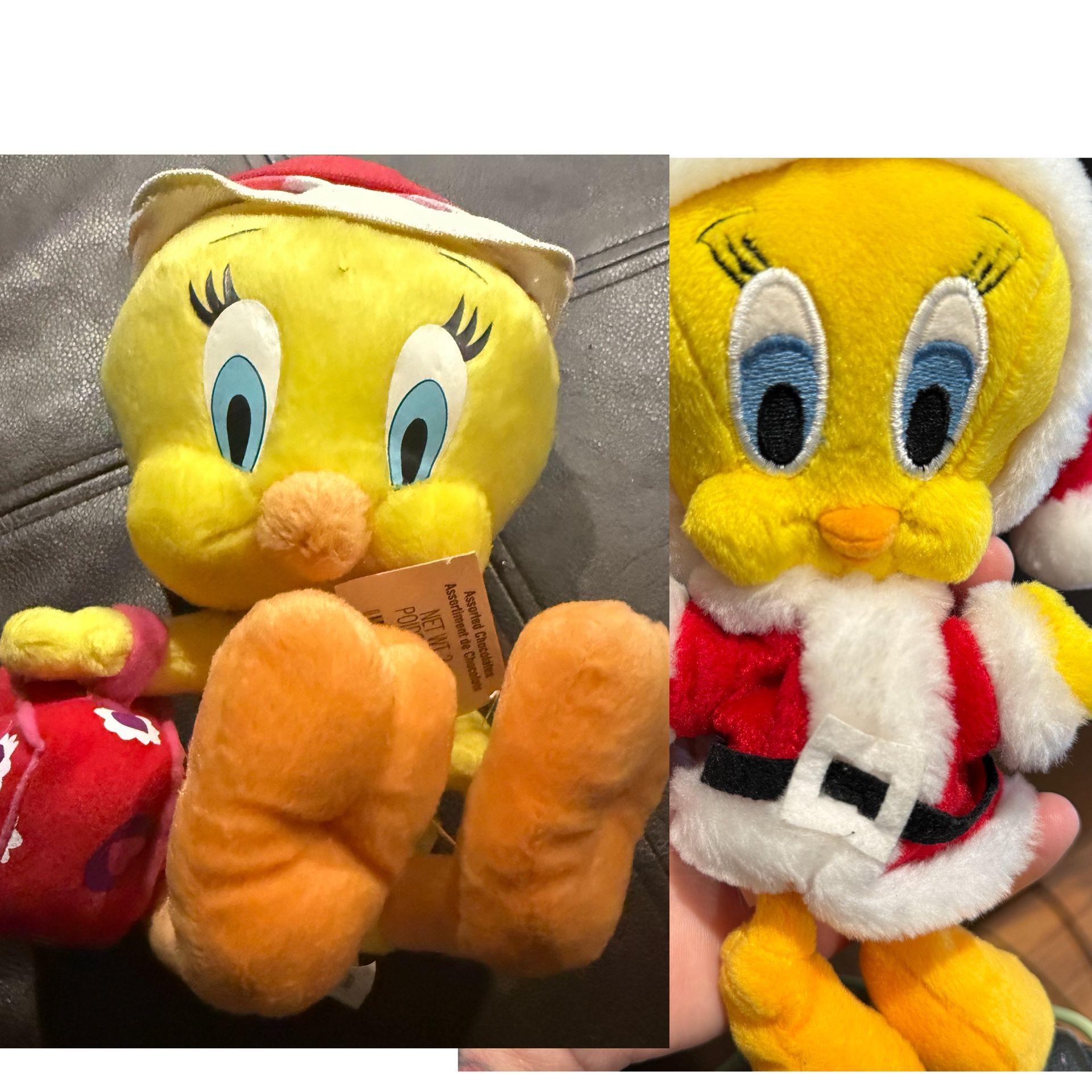 Vtg Warner Bros. Tweety Bird Studio Store Beanie Plushies Christmas Looney Tunes