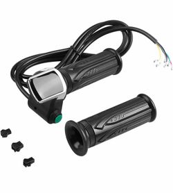 E-Bike Throttle Grip,1 Pair E-Bikes Throttle Handlebar Waterproof ABS Handlebar Grip with LCD Display for Electric Cars Bike Scooter Throttle(48V)