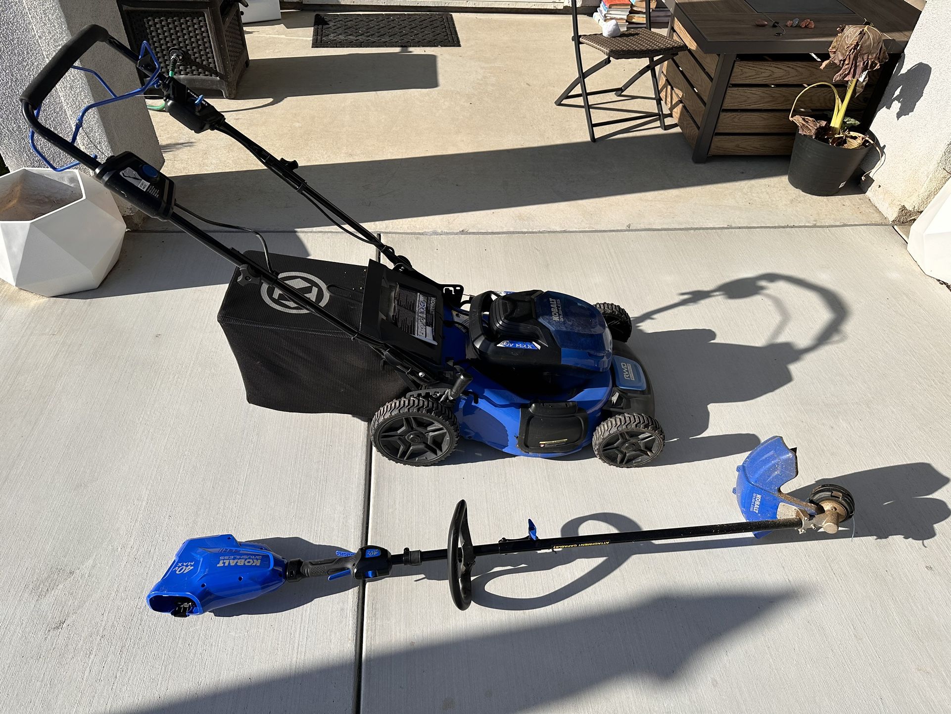 Kobalt Set: Lawnmower And Trimmer