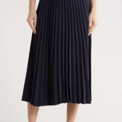 Black Midi Pleated Skirt