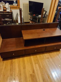 All wood tv stand