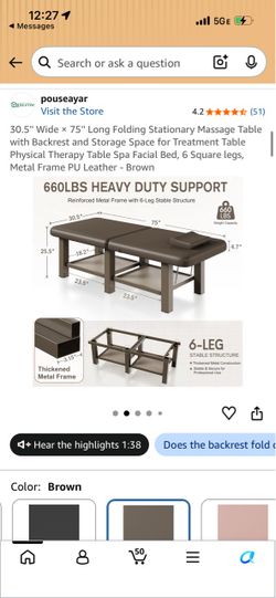Massage table brand new