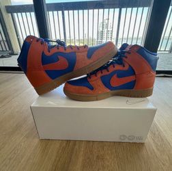 🔥💙🧡Custom Nike Dunk High NBA Finals Champs New York Knicks | SZ 11 🧡💙🔥