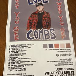 Luke Combs Vinyl Poster