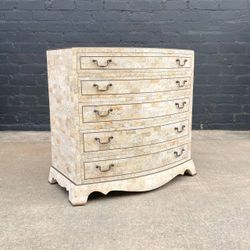 Vintage Tessellated Pedestal Drum Dresser by Maitland Smith, c.1950’s - Delivery Available