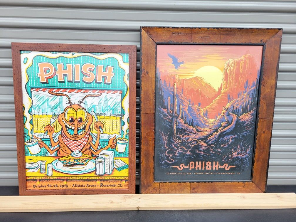 Limited Edition Numbered Framed Phish Concert Poster Grand Prairie 2016 Rosemont 2018