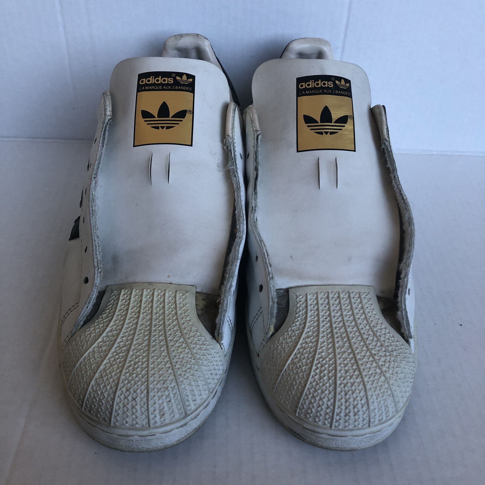 Adidas La Marque aux 3 Bandes White Shell Toe Sneakers Mens Size 11.5