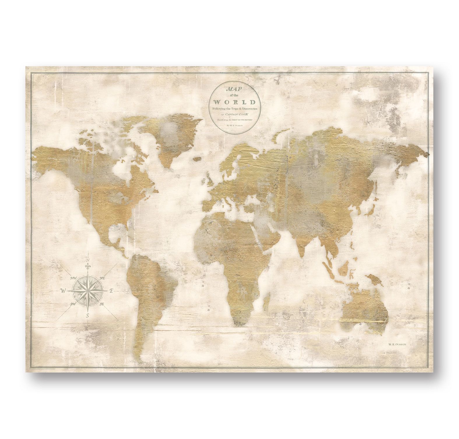 Map Of The World Canvas