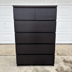 ‼️IKEA BLACK 6 DRAWER DRESSER‼️FOR SALE 200$ OR BEST OFFER‼️GOOD CONDITION🚚DELIVERY AVAILABLE🚚