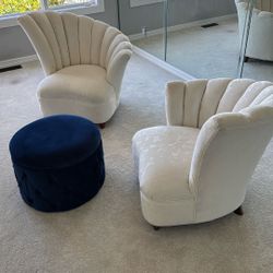 Two Chairs And Ottoman 