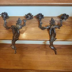 Pair of Louis the 15th Style Bronze Wall Lights. French, Circa 1950

