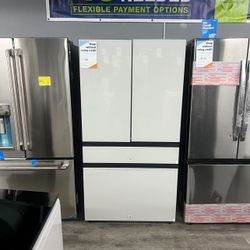 Samsung - Bespoke 29 Cu Ft 4-door French Door Refrigerator With Beverage Center In White Glass 🔥