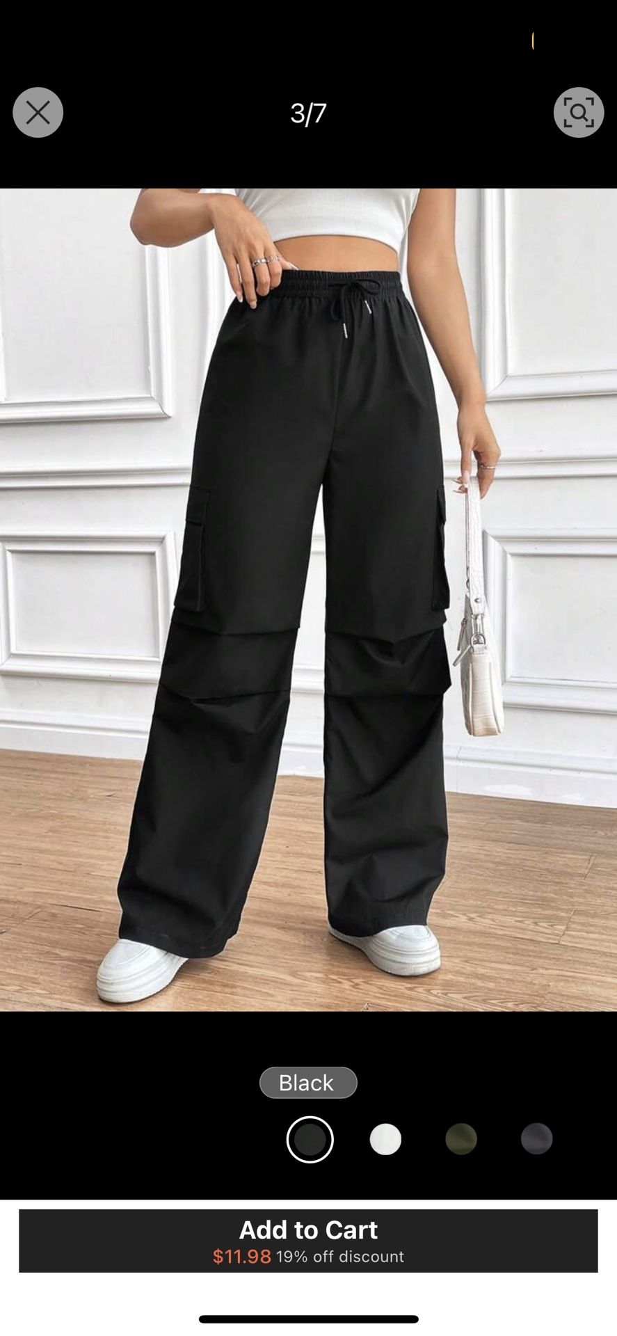 Women’s Black Cargo Pants Size Large
