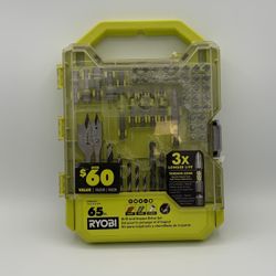 65pc Drill And Impact Drive Set Ryobi 