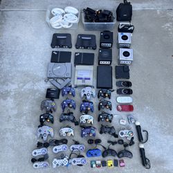 video game console lot nintendo sega wii n64 playstaion gamecube PSP ps2 SNES gamecube controllers