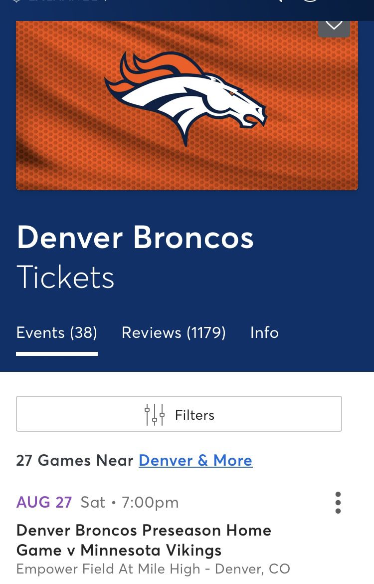 Just Lowered Price for Broncos & Chiefs Game