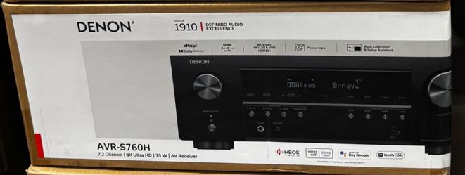 New AVR-S760H 7.2 Ch. 75W 8K AV Receiver Powered by HEOS w/ Dolby Atmos