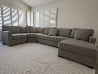 Large Gray Modular Sectional Sofa