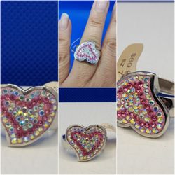 Steel Revolt Ring, Cz DIA,  New with tag, Stainless Steel, Solid vintage Ring. SIZE 7 
