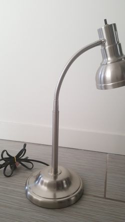 Silver gooseneck desk lamp